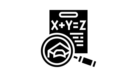 Math education science glyph icon animation Stock Footage 326156091