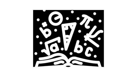 Math education science glyph icon animation Stock Footage 326744966