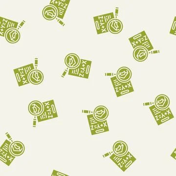 Math education science glyph seamless pattern 스톡 일러스트