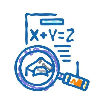 Math education science icon doodle illustration Stock Illustration