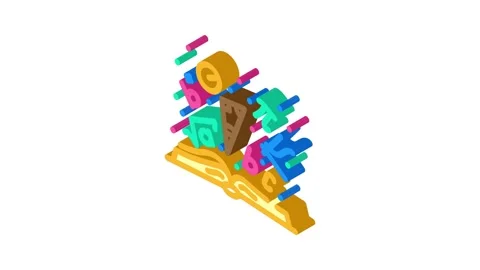 Math education science isometric icon animation Stock Footage 327292189