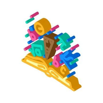 Math education science isometric icon vector illustration 스톡 일러스트
