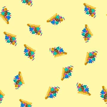 Math education science isometric icon seamless pattern Illustrazione stock