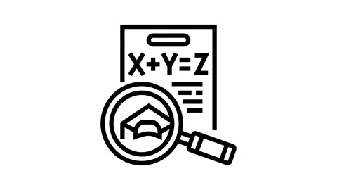 Math education science line icon animation Stock Footage 326134475