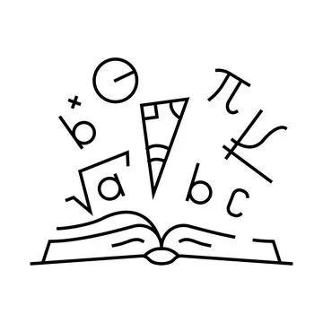 Math education science line icon vector illustration Stock Illustration