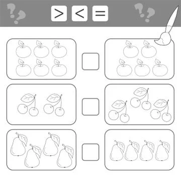 Math educational game for children. Addition worksheet - count and color Stock Illustration