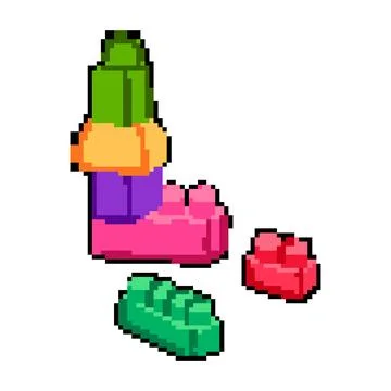 Math educational toy pixel art vector illustration Stockillustratie