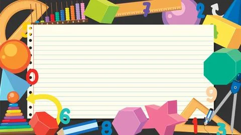 Math Element Object with Notebook Background Stock Illustration