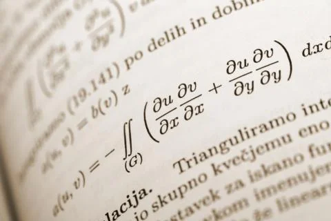 Math equation in a book Stock Photos