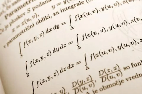 Math equation in a book Stock Photos