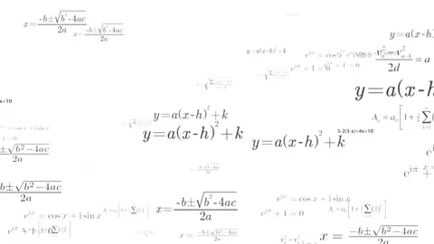 Math Equation On A Plain Whte Background Stock Footage 218301959