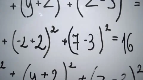 Math equation on white board. Education and science concept Stock Footage