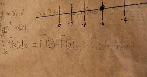 Math equations and figures animate on a brown background for a 4k back-to-school Stock Photos