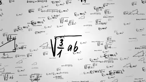 Math equations and formulas flying and disappearing in distance loop Background Stock Footage 157875640