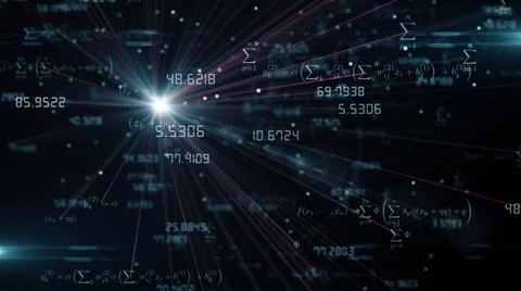 Math Equations of Artificial intelligence brain neural network big data  Stock Illustration