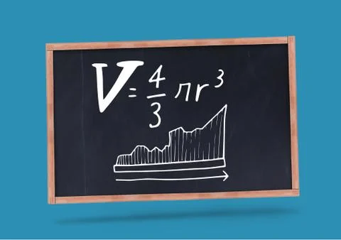 Math equations on blackboard with chalk Foto stock