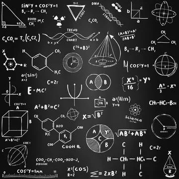 Math equations, chemistry and quantum physics research Stock Illustration
