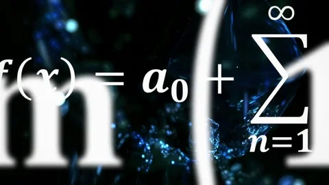 Math equations flying and disappearing in distance Stock Footage 82529955