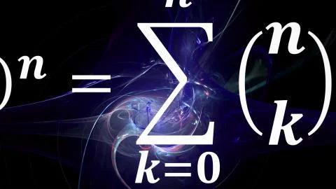Math equations flying and disappearing in distance Stock Illustration