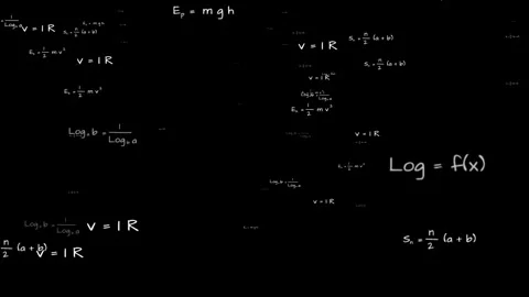 Math equations overlay animation falling randomly from top to bottom. Stock Footage 338202127
