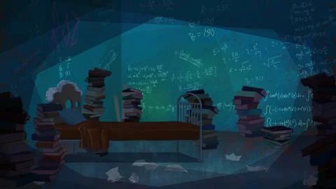 Math Equations Written on the Wall. Stock Illustration