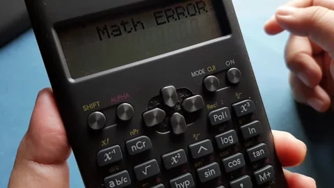 Math Error on the calculator	 Stock Footage 285911566