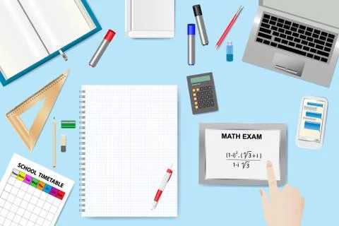 Math exam concept vector Illustrazione stock