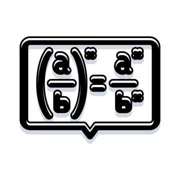 Math exponent law algebra equation in speech bubble Stock Illustration