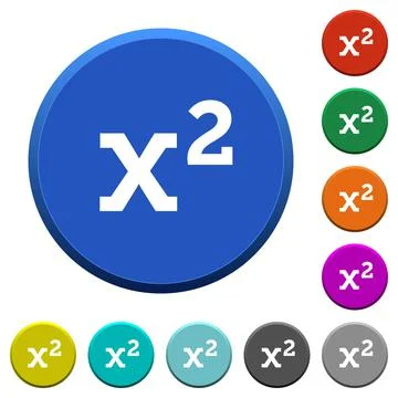 Math exponentiation beveled buttons Illustrazione stock