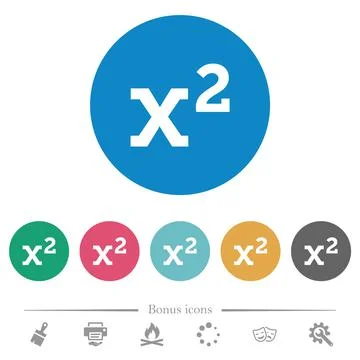 Math exponentiation flat round icons Illustrazione stock