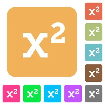Math exponentiation rounded square flat icons Illustrazione stock