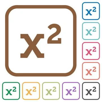 Math exponentiation simple icons Illustrazione stock