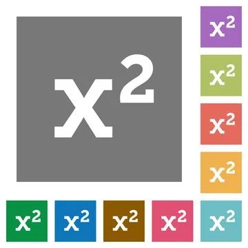Math exponentiation square flat icons Illustrazione stock