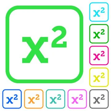 Math exponentiation vivid colored flat icons Illustrazione stock