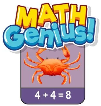 Math flashcard design for adding numbers Stock Illustration