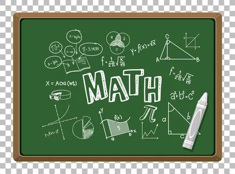 Math formula on blackboard isolated grid background Stock Illustration