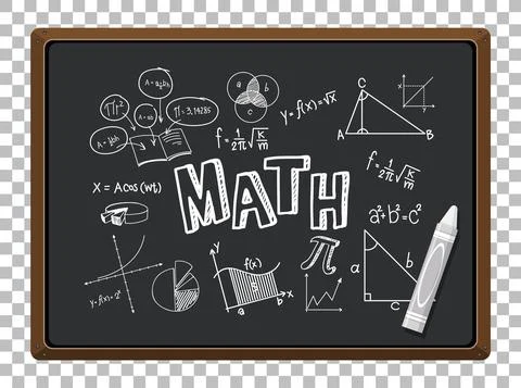 Math formula on blackboard isolated grid background Stock Illustration
