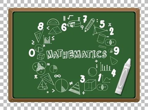 Math formula on blackboard isolated grid background Stock Illustration
