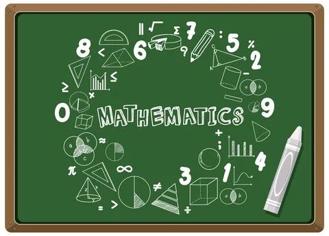 Math formula on blackboard isolated 스톡 일러스트