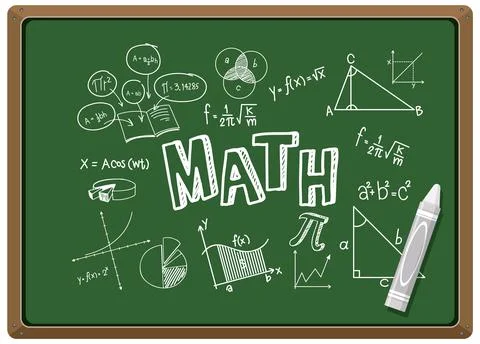 Math formula on blackboard isolated 스톡 일러스트
