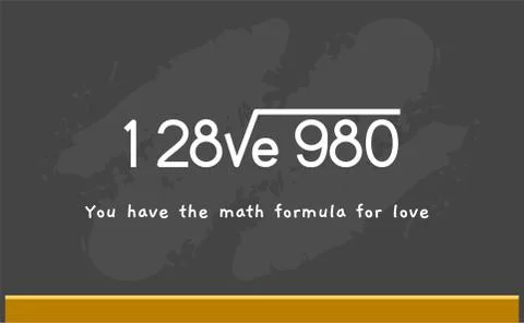 Math formula for love. Valentine's vector illustration Stock Illustration