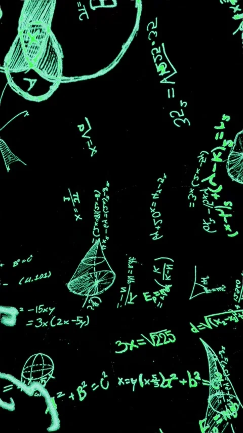 Math formula overlay, handwritten calculation background overlay visual Stock Footage 335455627