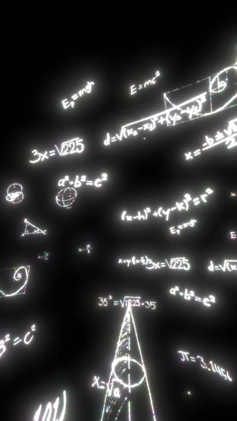 Math formula overlay, handwritten calculation background overlay visual Stock Footage 335455897