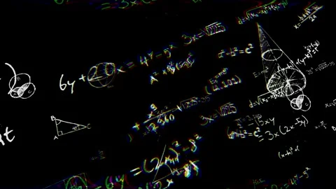 Math formula overlay, handwritten calculation background overlay visual Stock Footage 335455923