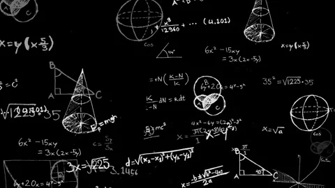 Math formula overlay, handwritten calculation background overlay visual Stock Footage 335456031