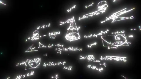 Math formula overlay, handwritten calculation background overlay visual Stock Footage 335456064