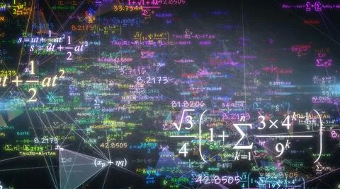 Math formula's and mathematical equations associated with school and study  Stock Illustration