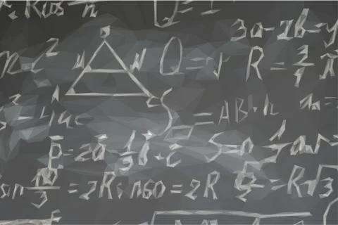 Math formulas on black board Stock Illustration