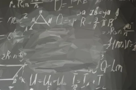 Math formulas on black board Stock Illustration