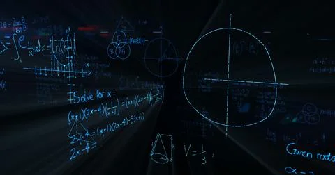 Math formulas on blackboard Stock Photos